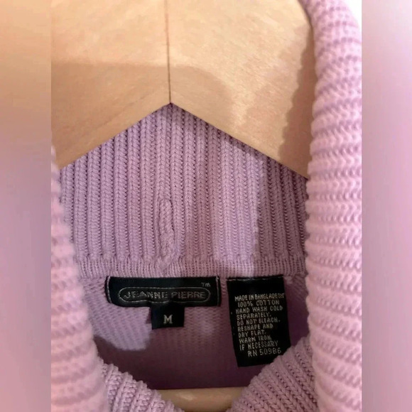 JEAN PIERRE 100% COTTON Lavender Classic Fit Turtleneck Sz M - Picture 4 of 6